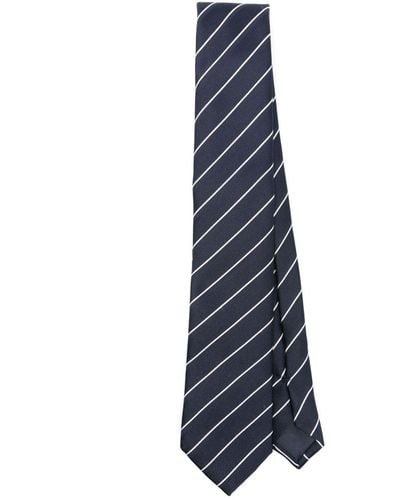 Giorgio Armani Striped Silk Tie - Blue