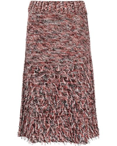 DURAZZI MILANO Fringed Knitted Skirt - Red
