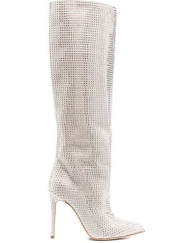 Paris Texas Holly Crystal-embellished Boots - White