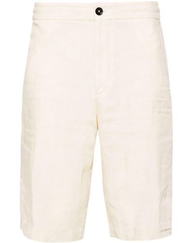 Zegna Drawstring-waist Linen Shorts - Natural