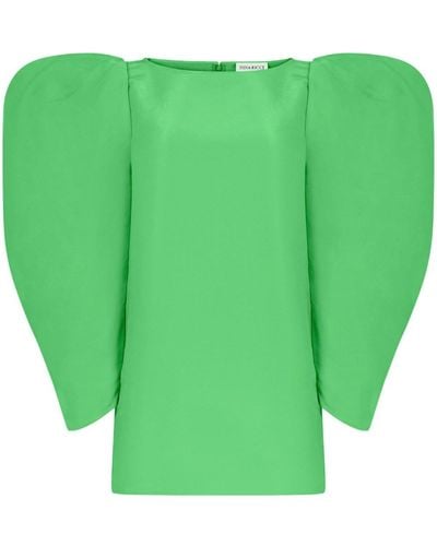 Nina Ricci Vestido corto con manga farol - Verde