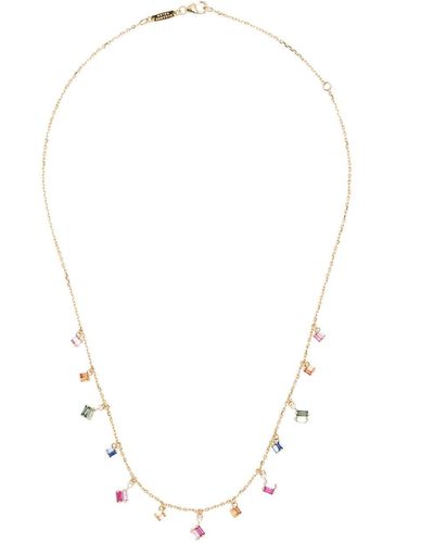 Suzanne Kalan 18kt Rose Gold Dangle Sapphire And Diamond Necklace - White