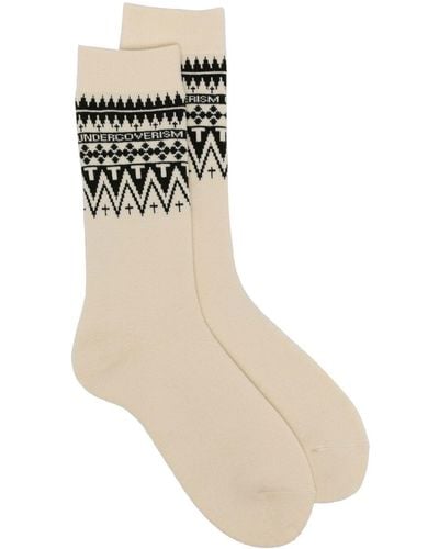 Undercoverism Fair-isle Intarsia-knit Socks - Natural