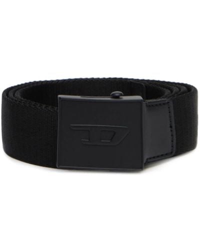 DIESEL B-plakue Logo-embossed Belt - Black