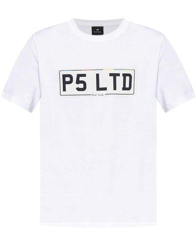 PS by Paul Smith T-Shirt mit Nummernschild-Print - Weiß