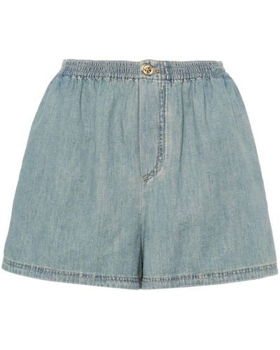 Moschino Faded-denim Shorts - Blue