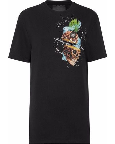 Philipp Plein Pineapple Skies Cotton T-shirt - Black