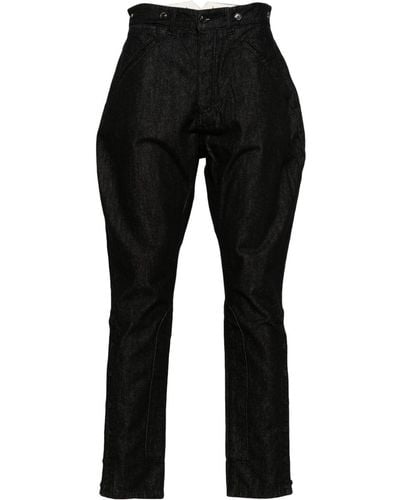 Youths in Balaclava High-waist Cotton Tapered Jeans - Black