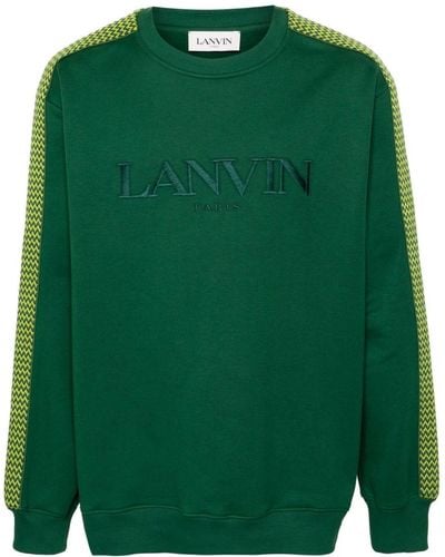 Lanvin Logo-embroidered Cotton Sweatshirt - Green