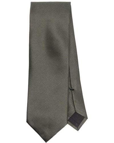 Tom Ford Gestreifte Jacquard-Krawatte aus Seide - Grau