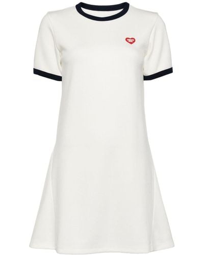 Chocoolate Heart-print T-shirt Dress - White