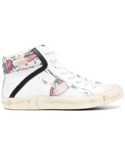 Philippe Model Prsx Leather High-top Sneakers - White