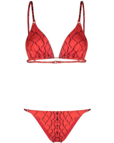 Noire Swimwear Snake Tanning Bikini - Red