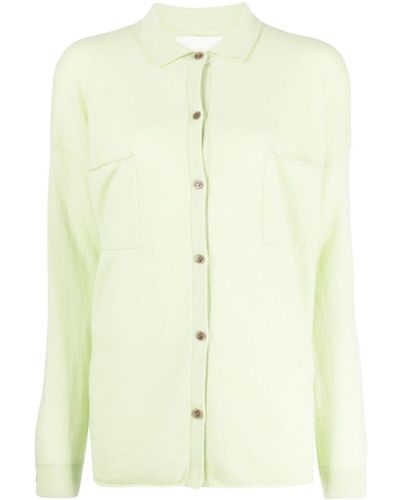 Lisa Yang Spread-collar Cashmere Shirt - White
