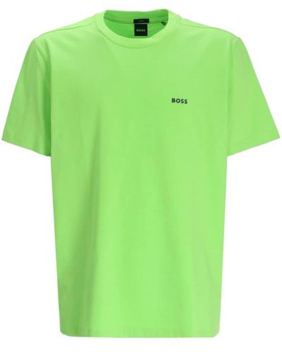 BOSS Logo-print Cotton T-shirt - Green