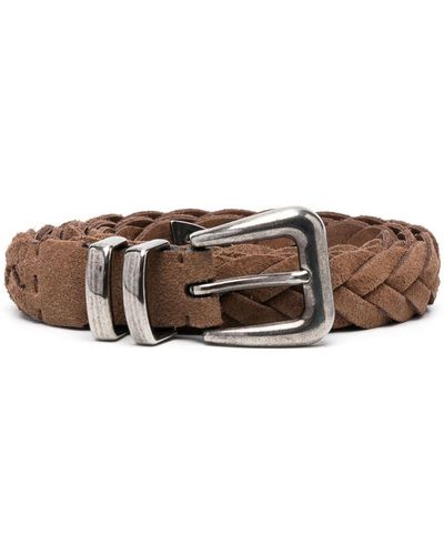 Brunello Cucinelli Braided Leather Belt - Brown