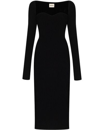 Khaite Beth Ribbed-knit Dress - Black