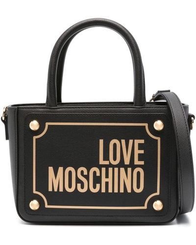 Love Moschino Handtasche mit Logo-Print - Schwarz