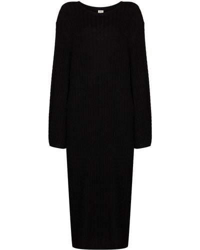Totême Oversized Knitted Sweater Dress - Black