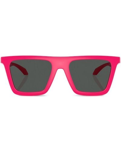 Versace Eckige Sonnenbrille mit Greca-Detail - Pink
