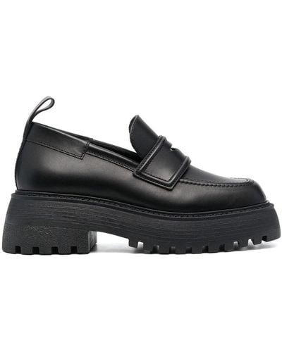 3Juin Platform 40mm Leather Loafers - Black