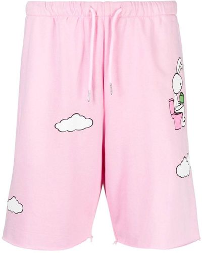 Natasha Zinko Bunny And Clouds Jogging Shorts - Pink