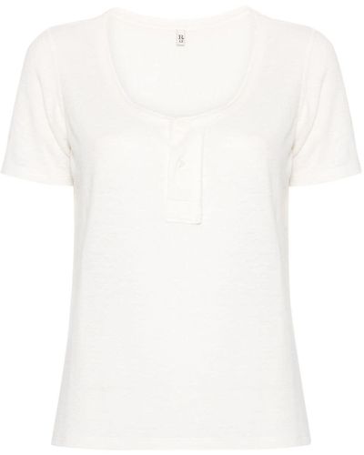 R13 Camiseta con cuello redondo - Blanco