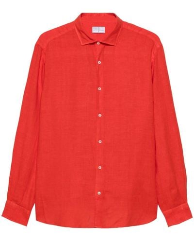 Fedeli Nick Linen Shirt - Red