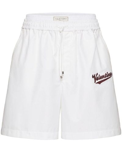 Valentino Garavani Shorts mit Logo-Patch - Weiß