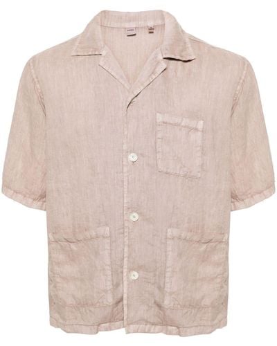 Aspesi Camp-collar Linen Shirt - Natural