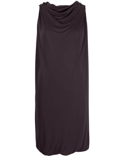 Lanvin Knee Scarf Dress Twisted Back - Purple