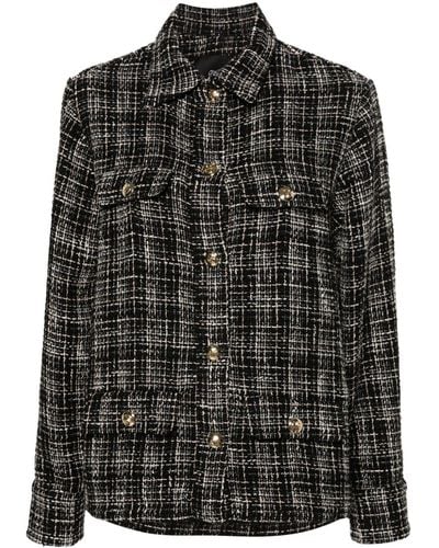 Anine Bing Embossed-buttons Tweed Jacket - Black