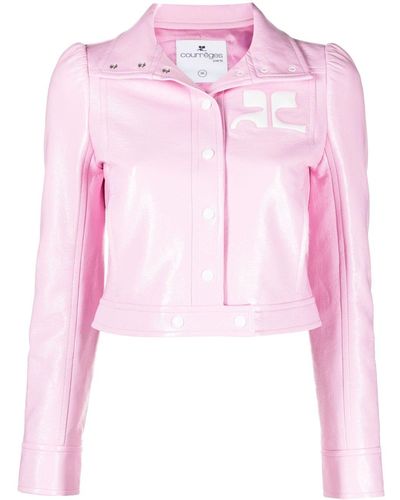 Courreges Giacca Reedition Vinyl crop - Rosa