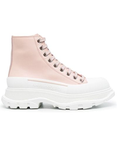 Alexander McQueen Tread Slick Lace-up Ankle Boots - Pink