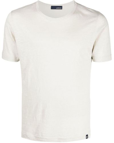 Lardini ロゴタグ リネンtシャツ - ホワイト