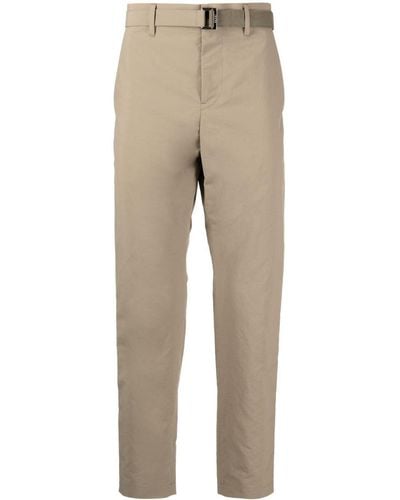 Sacai Mid-rise Cropped Trousers - Natural
