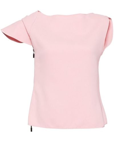 Maticevski Asymmetric boat-neck T-shirt - Rosa