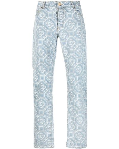 Casablancabrand Jeans Met Monogramprint - Blauw