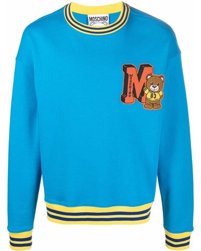 Moschino フロックロゴ スウェットシャツ - ブルー