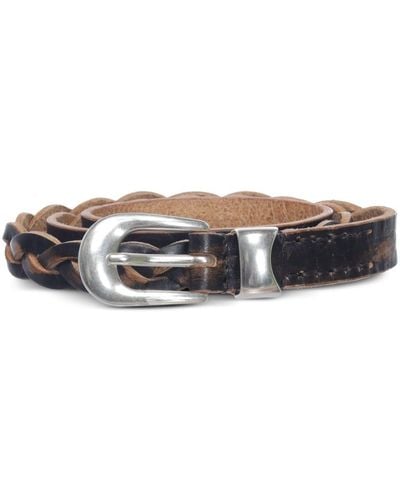 Our Legacy 2 Cmq Braided Belt Men Black In Leather - Multicolour