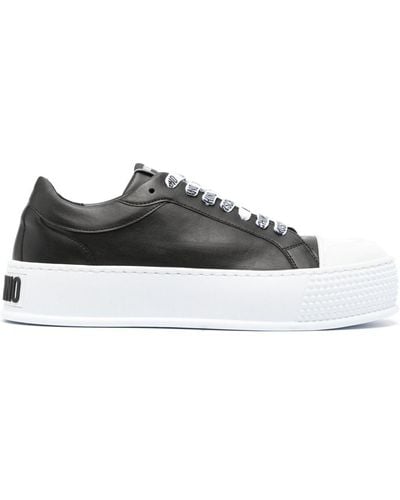 Moschino Logo-embossed Low-top Sneakers - Black