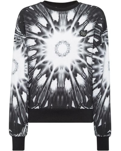 Philipp Plein Cropped-Sweatshirt mit Print - Schwarz