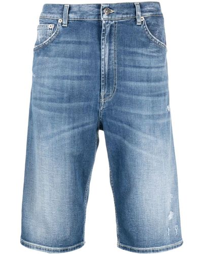 Dondup Bermudas vaqueras de talle alto - Azul