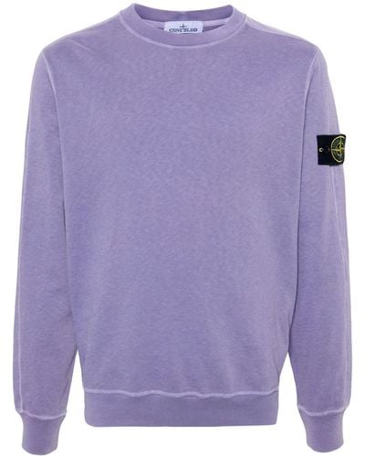 Stone Island Compass-badge Cotton Sweatshirt - Purple