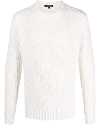 Michael Kors Cable-knit Crew-neck Sweater - White