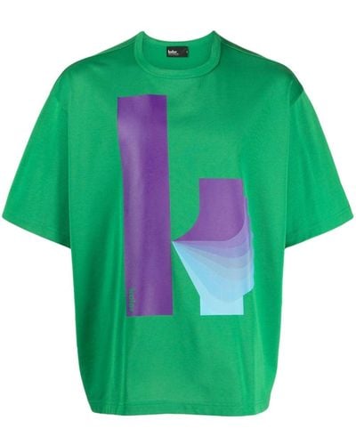 Kolor T-Shirt mit Logo-Print - Grün