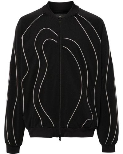 Y-3 Appliqué-detail Zip-up Sweatshirt - Black