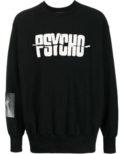 Undercover X Psycho Sweatshirt mit Applikation - Schwarz
