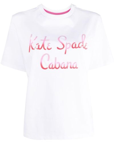 Kate Spade T-shirt en coton à logo imprimé - Rose
