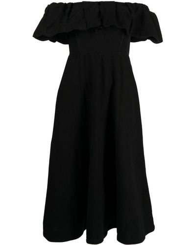 Sea Leona Cotton Midi Dress - Black